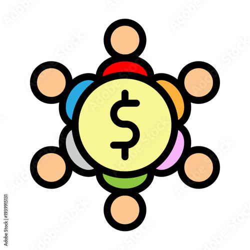Crowdfunding Vector Filled Icon Design