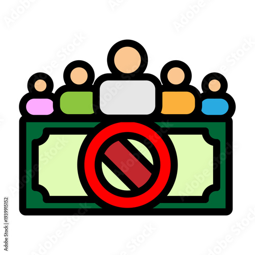 Cashless Society Vector Filled Icon Design