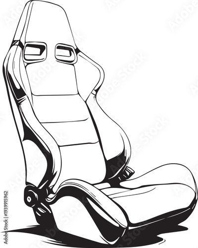 Racing car seat ergonomic safety vector illustration design