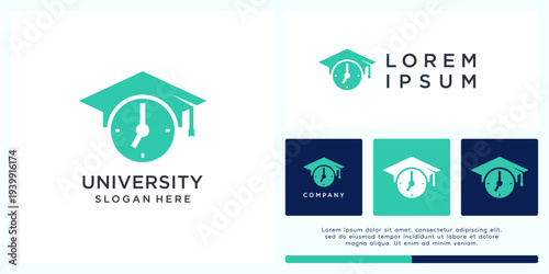 University time logo design with cap
