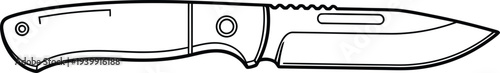A simple line drawing of a pocket knife with its blade partially open.
