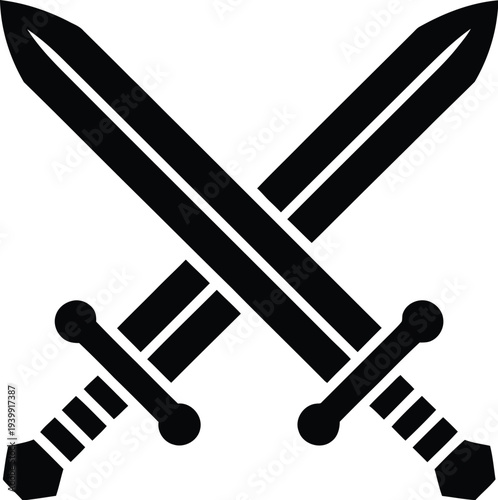 Crossed swords illustration depicting conflict and battle scene in a symbolic representation