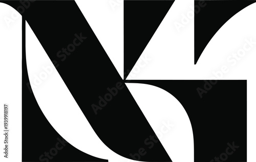 Abstract geometric shapes intersect dynamically forming modern art illustration