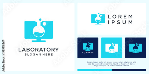 Screen laboratory logo design template combination basic