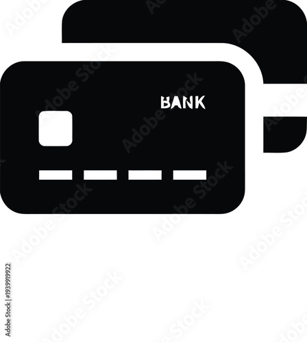 Black credit card with bank and magnetic stripe payment