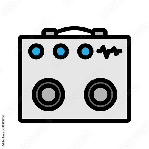 Guitar Amp Vector Filled Icon Design