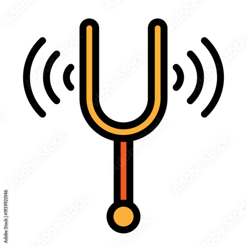 Tuning Fork Vector Filled Icon Design