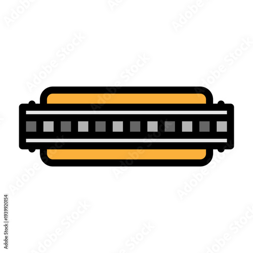 Harmonica Vector Filled Icon Design