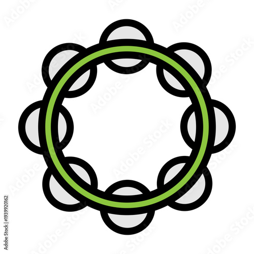 Tambourine Vector Filled Icon Design