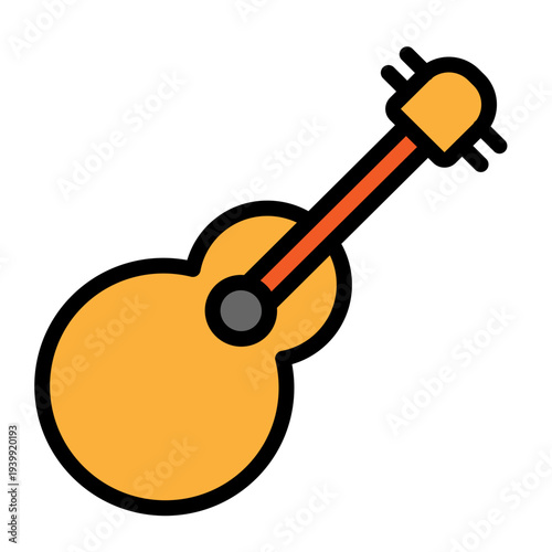 Ukulele Vector Filled Icon Design