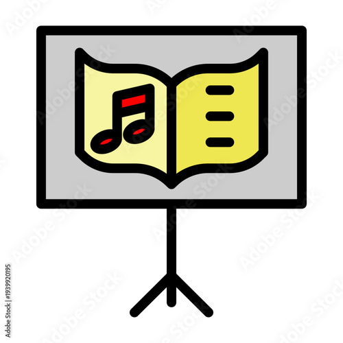 Music Stand Vector Filled Icon Design