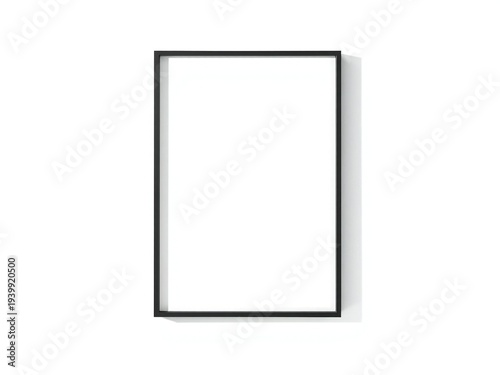 A black picture frame on a white background