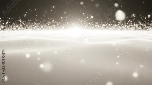 Bright light source with sparkling particles on abstract background