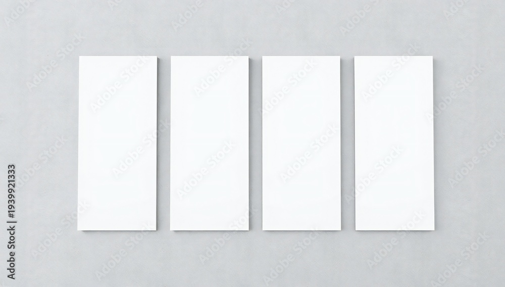 Fototapeta premium Four white rectangles on a gray background