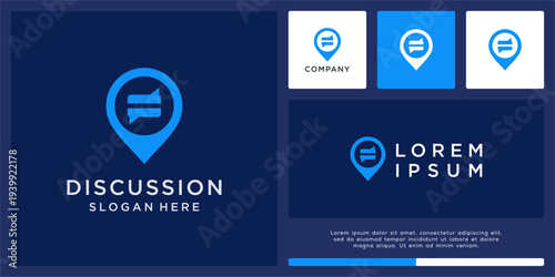 Discussion map logo design template