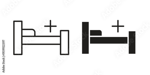 Hospital bed icon. Premium thin line vector illustrator. Vector EPS10