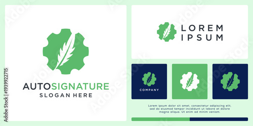 Auto signature logo design template