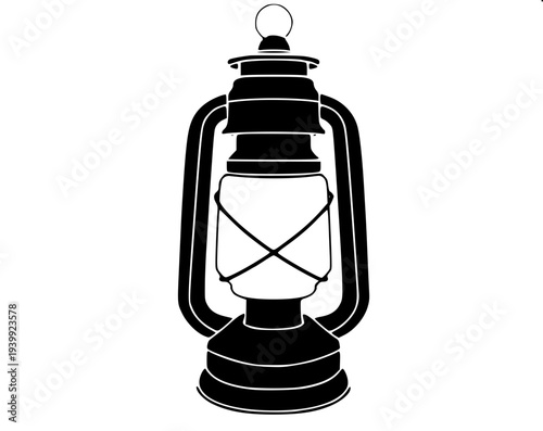 “Detailed black ink line illustration of a traditional lantern lamp with candle light inside, vintage metal design, symmetrical structure, clean vector outline, coloring book style.”