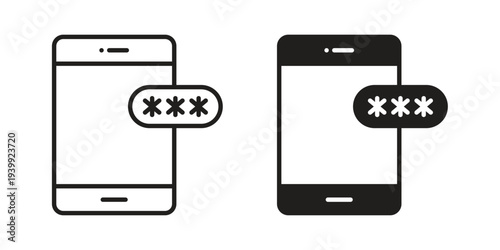 Otp sms password icon. Premium thin line vector illustrator. Vector EPS10