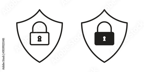 Shield lock icon. Premium thin line vector illustrator. Vector EPS10