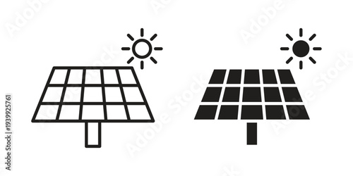 Solar panel icon. Premium thin line vector illustrator. Vector EPS10