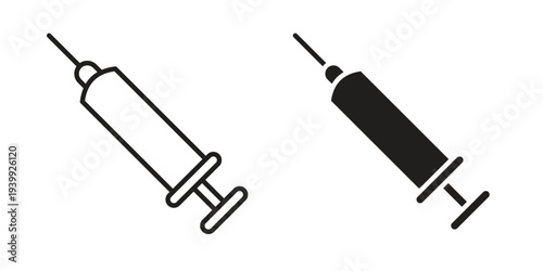 Syringe injection icon. Premium thin line vector illustrator. Vector EPS10