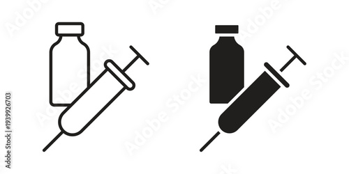 Vaccine vial icon. Premium thin line vector illustrator. Vector EPS10