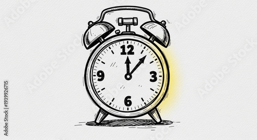 Vintage Alarm Clock with Classic Design and Twin Bells.