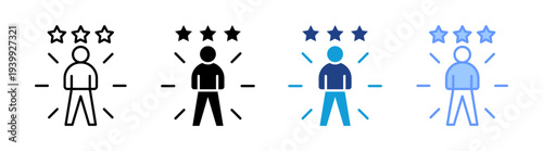 Confidence icon set multiple style collection