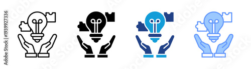 Problem Solving icon set multiple style collection