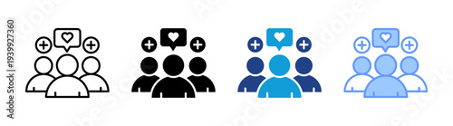 Follower icon set multiple style collection