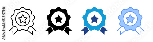 Achievement icon set multiple style collection