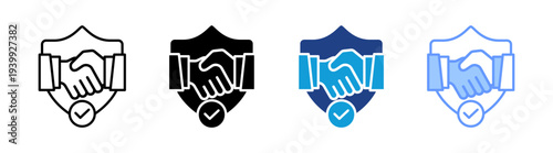 Credibility icon set multiple style collection	