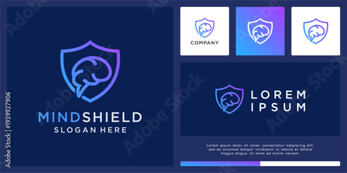 Mind shield logo design template