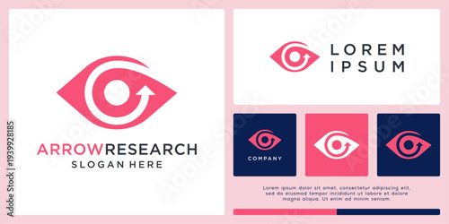 Arrow research logo design template