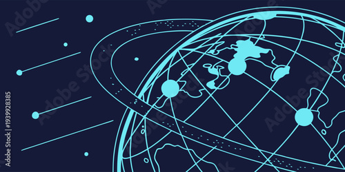 Abstract cyber globe of luminous data points symbolizing worldwide digital networks and artificial intelligence.
