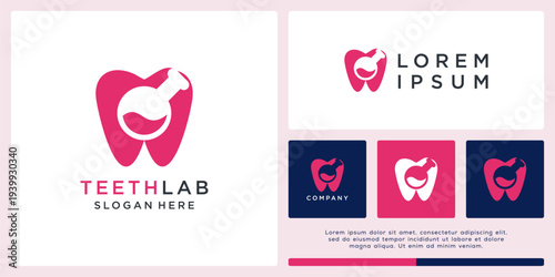 Teeth lab logo design basic combine