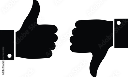 Thumbs up and thumbs down hand gestures