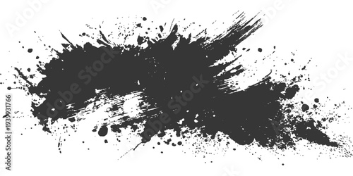 Abstract a dynamic ink splash, a mesmerizing display of raw, unfiltered creativity in an expressive and eye-catching artwork. The monochrome color palette further emphasizes the dynamic.