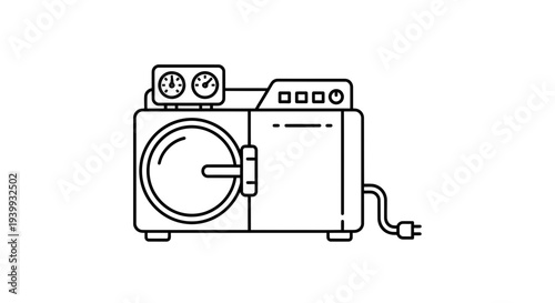 Autoclave Sterilizer Machine Icon, Laboratory Equipment, Medical Device, Scientific Instrument