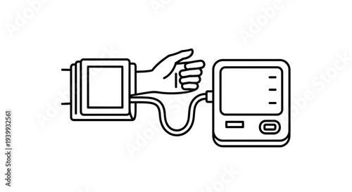 Blood Pressure Monitor Device Measuring Arm Cuff Vital Signs Health Checkup