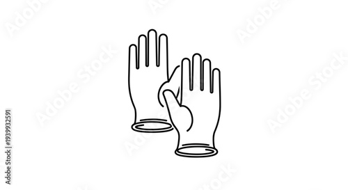 Clean Disposable Medical Gloves Icon, Protective Equipment, Healthcare Symbol