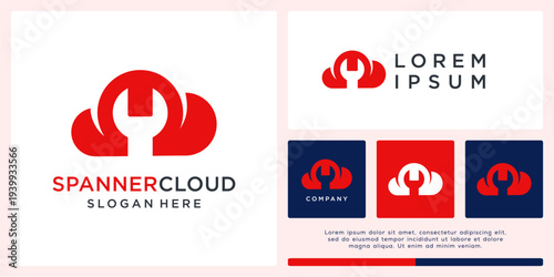 Spanner cloud logo design template