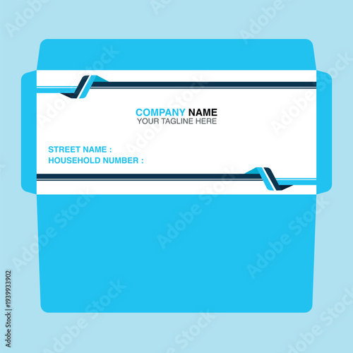 Modern Blue Envelope Design with Company Branding Area - Professional Mailer Template