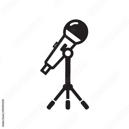 A microphone on a stand