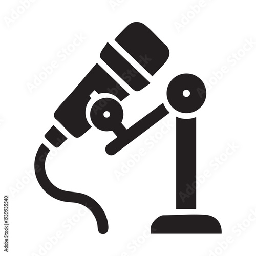 A microphone on a stand