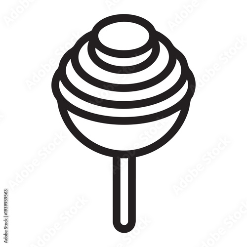 A black and white drawing of a lollipop