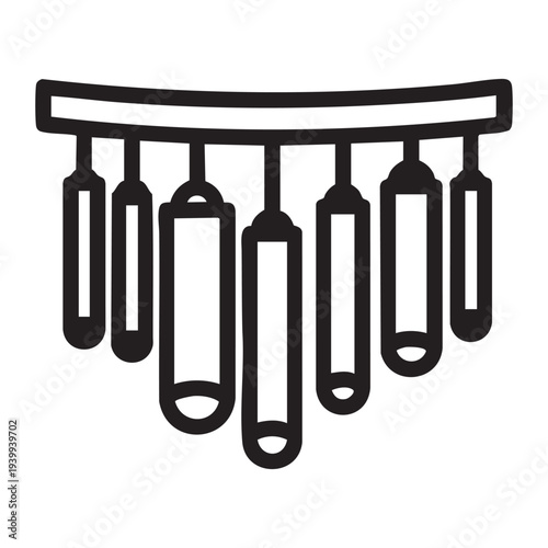 A black and white drawing of a chandelier