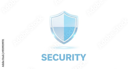 A blue shield logo representing security and protection on a white background with the word security Free Download A blue shield logo representing security and protection on a white background with the word security - GFXLoad