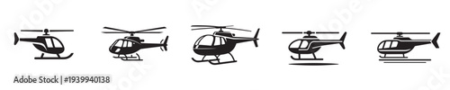 cool helicopter with silhouette style